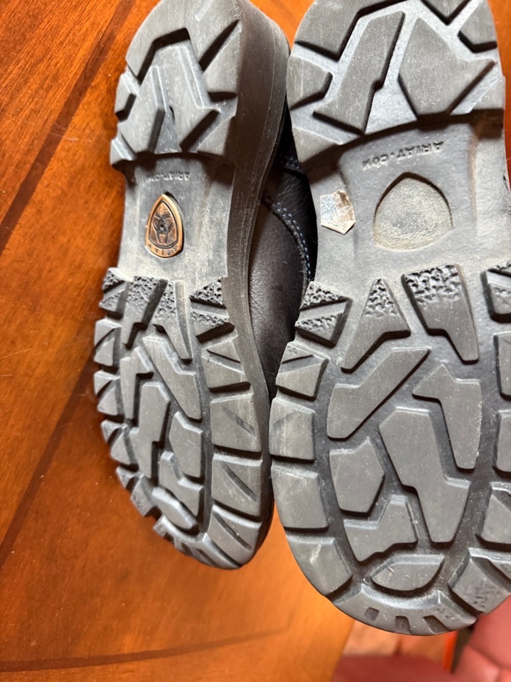 Black Leather Boots with Blue Ribbon Laces - Picture 6 of 6